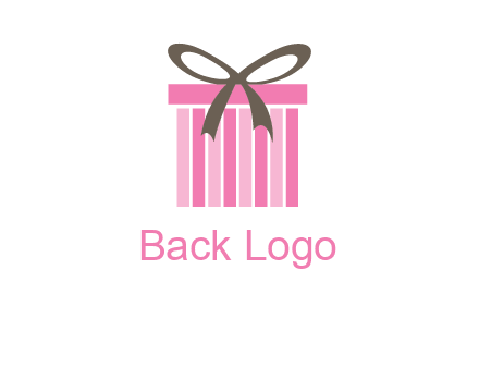 stripe gift box with ribbon logo