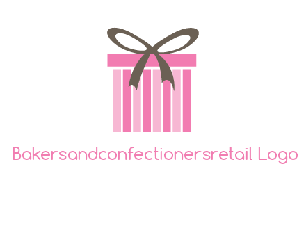 stripe gift box with ribbon logo