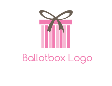 stripe gift box with ribbon logo