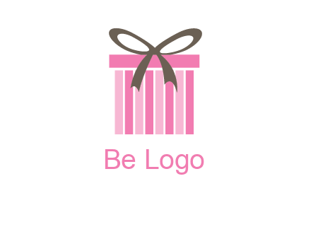 stripe gift box with ribbon logo