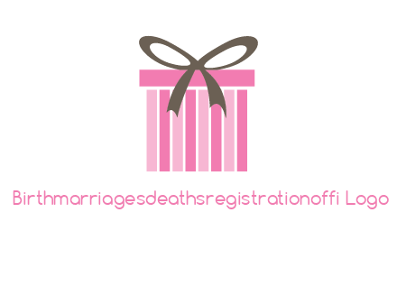 stripe gift box with ribbon logo
