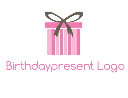 stripe gift box with ribbon logo