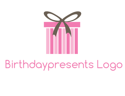 stripe gift box with ribbon logo