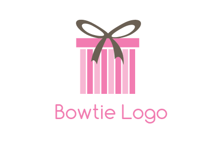 stripe gift box with ribbon logo