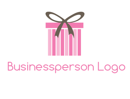 stripe gift box with ribbon logo
