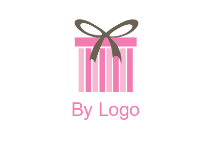stripe gift box with ribbon logo
