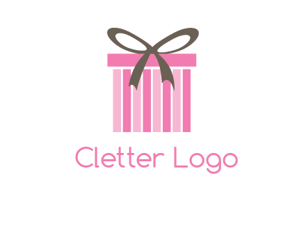 stripe gift box with ribbon logo
