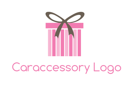 stripe gift box with ribbon logo