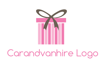 stripe gift box with ribbon logo