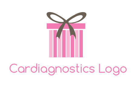 stripe gift box with ribbon logo