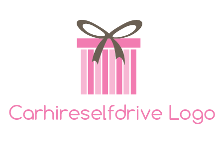 stripe gift box with ribbon logo