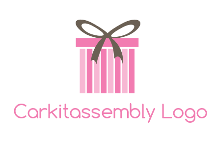 stripe gift box with ribbon logo