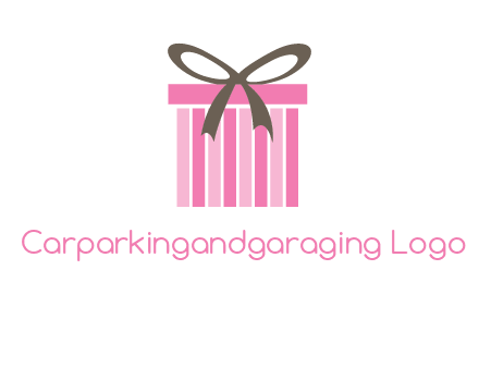 stripe gift box with ribbon logo
