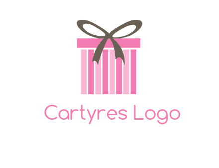 stripe gift box with ribbon logo