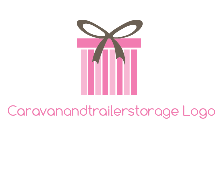 stripe gift box with ribbon logo