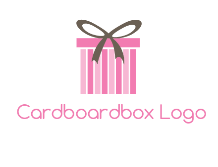 stripe gift box with ribbon logo