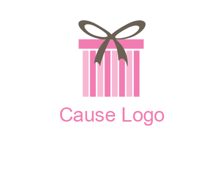 stripe gift box with ribbon logo