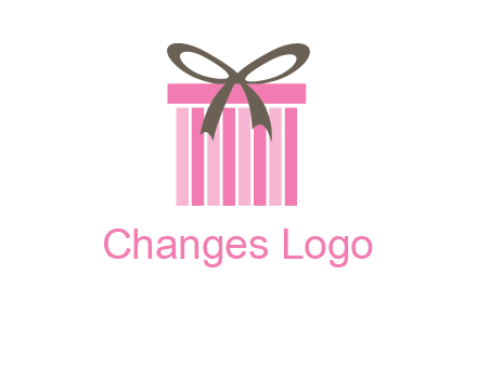 stripe gift box with ribbon logo