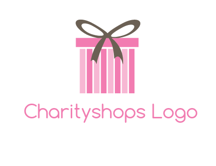 stripe gift box with ribbon logo
