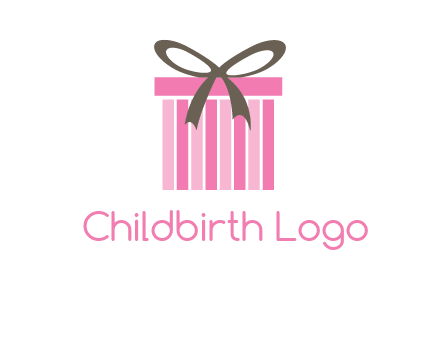 stripe gift box with ribbon logo
