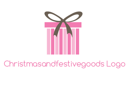 stripe gift box with ribbon logo