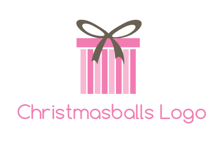 stripe gift box with ribbon logo