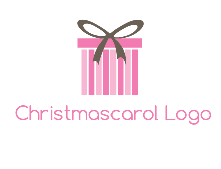 stripe gift box with ribbon logo