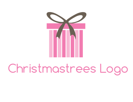 stripe gift box with ribbon logo