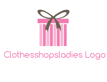 stripe gift box with ribbon logo