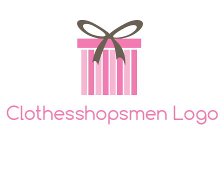 stripe gift box with ribbon logo