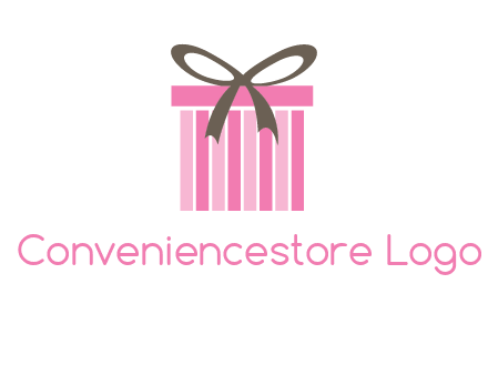 stripe gift box with ribbon logo