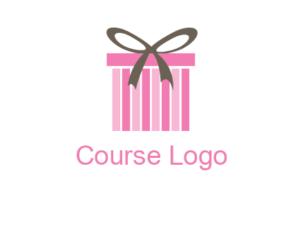 stripe gift box with ribbon logo