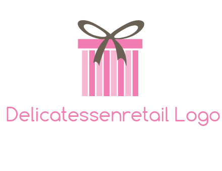stripe gift box with ribbon logo