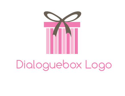 stripe gift box with ribbon logo