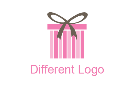 stripe gift box with ribbon logo