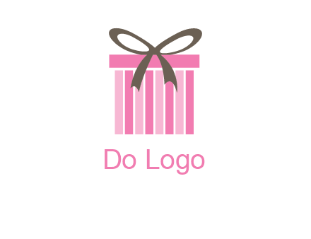 stripe gift box with ribbon logo