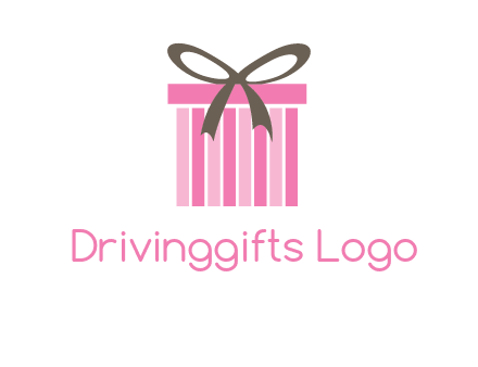 stripe gift box with ribbon logo