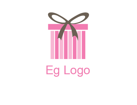 stripe gift box with ribbon logo