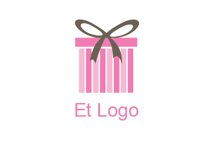 stripe gift box with ribbon logo