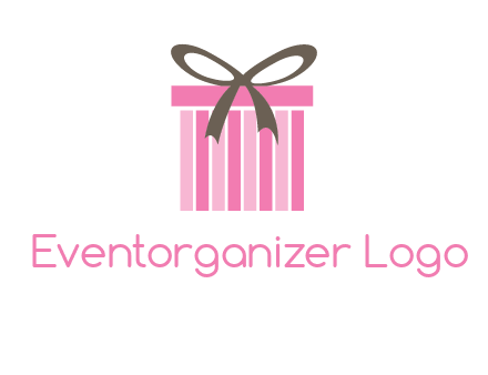 stripe gift box with ribbon logo