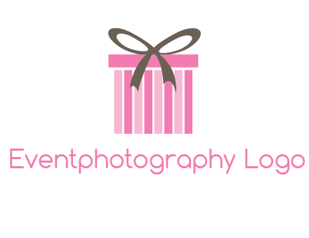 stripe gift box with ribbon logo