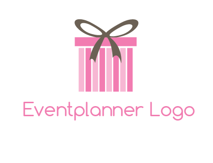 stripe gift box with ribbon logo