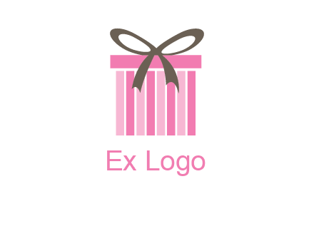 stripe gift box with ribbon logo