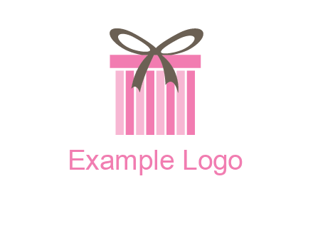 stripe gift box with ribbon logo