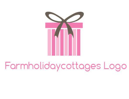 stripe gift box with ribbon logo