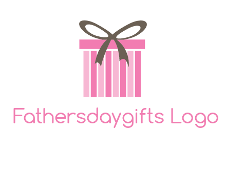 stripe gift box with ribbon logo