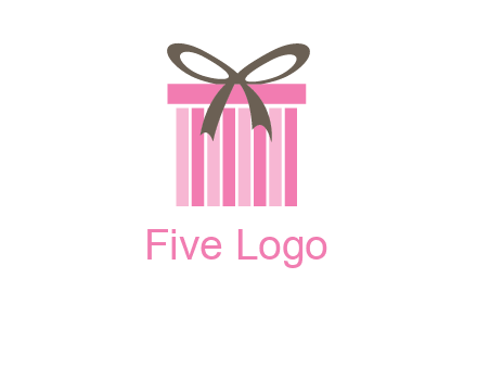 stripe gift box with ribbon logo