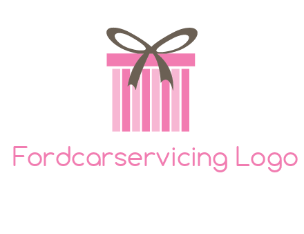 stripe gift box with ribbon logo