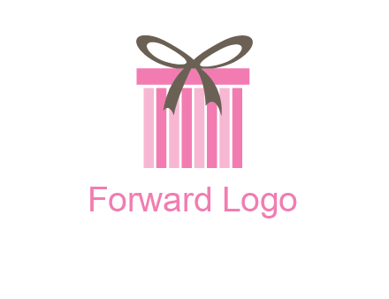 stripe gift box with ribbon logo