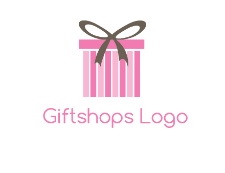 stripe gift box with ribbon logo